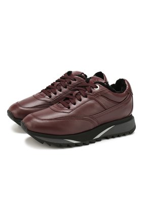 Женские кожаные кроссовки SANTONI бордового цвета по цене 28650 руб., арт. WBFW60618NGGPSSLB55 | Фото 1 Женские кожаные кроссовки SANTONI бордового цвета, арт. WBFW60618NGGPSSLB55 | Фото 1