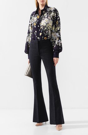 Женские шерстяные брюки ALEXANDER MCQUEEN синего цвета по цене 109000 руб., арт. 592314/QJAAM | Фото 2 Женские шерстяные брюки ALEXANDER MCQUEEN синего цвета, арт. 592314/QJAAM | Фото 2 (Материал внешний: Шерсть; Материал подклада: Купро; Женское Кросс-КТ: Брюки-одежда; Случай: Формальный; Длина (брюки, джинсы): Удлиненные; Статус проверки: Проверена категория)