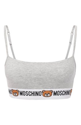 Женский бра-топ MOSCHINO UNDERWEAR WOMAN серого цвета по цене 7995 руб., арт. A4606/9003 | Фото 1 Женский бра-топ MOSCHINO UNDERWEAR WOMAN серого цвета, арт. A4606/9003 | Фото 1