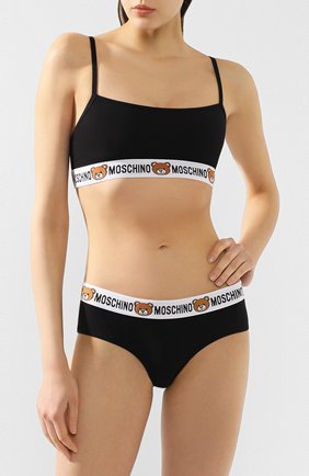 Женский бра-топ MOSCHINO UNDERWEAR WOMAN черного цвета по цене 7995 руб., арт. A4606/9003 | Фото 2 Женский бра-топ MOSCHINO UNDERWEAR WOMAN черного цвета, арт. A4606/9003 | Фото 2