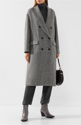 Женское двубортное пальто ISABEL MARANT ETOILE светло-серого цвета по цене 46950 руб., арт. MA0236-19A012E/HABRA | Фото 2 Женское двубортное пальто ISABEL MARANT ETOILE светло-серого цвета, арт. MA0236-19A012E/HABRA | Фото 2