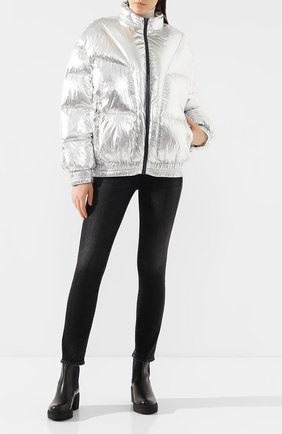 Женский утепленная куртка ISABEL MARANT ETOILE серебряного цвета по цене 37600 руб., арт. MA0592-19A074E/KRISTEN | Фото 2 Женский утепленная куртка ISABEL MARANT ETOILE серебряного цвета, арт. MA0592-19A074E/KRISTEN | Фото 2