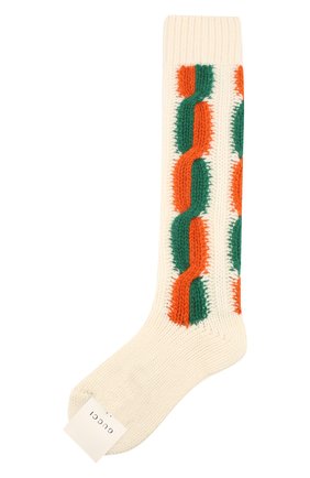 Женские шерстяные носки GUCCI бежевого цвета по цене 14100 руб., арт. 593978/3GE36 | Фото 1 Женские шерстяные носки GUCCI бежевого цвета, арт. 593978/3GE36 | Фото 1