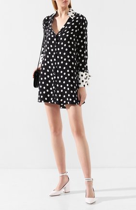 Женское платье в горох ALICE + OLIVIA черно-белого цвета по цене 33950 руб., арт. CC907P85505 | Фото 2 Женское платье в горох ALICE + OLIVIA черно-белого цвета, арт. CC907P85505 | Фото 2