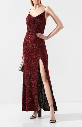 Женское платье с пайетками ALICE + OLIVIA бордового цвета по цене 126000 руб., арт. CG908E57515 | Фото 2 Женское платье с пайетками ALICE + OLIVIA бордового цвета, арт. CG908E57515 | Фото 2