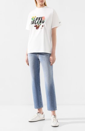 Женская хлопковая футболка GOLDEN GOOSE DELUXE BRAND белого цвета по цене 13050 руб., арт. G35WP024.F1 | Фото 2 Женская хлопковая футболка GOLDEN GOOSE DELUXE BRAND белого цвета, арт. G35WP024.F1 | Фото 2