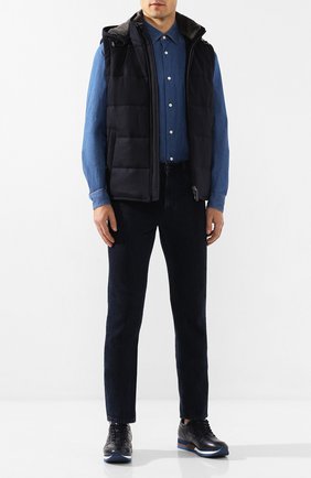 Мужская джинсовая рубашка Z ZEGNA синего цвета по цене 17900 руб., арт. VT225/ZZC20 | Фото 2 Мужская джинсовая рубашка Z ZEGNA синего цвета, арт. VT225/ZZC20 | Фото 2