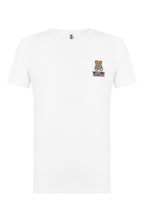 Мужская хлопковая футболка MOSCHINO белого цвета, арт. A1905/8103 | Фото 1 (Материал внешний: Хлопок; Длина (для топов): Стандартные; Рукава: Короткие; Мужское Кросс-КТ: Футболка-белье; Статус проверки: Проверена категория; Кросс-КТ: домашняя одежда)