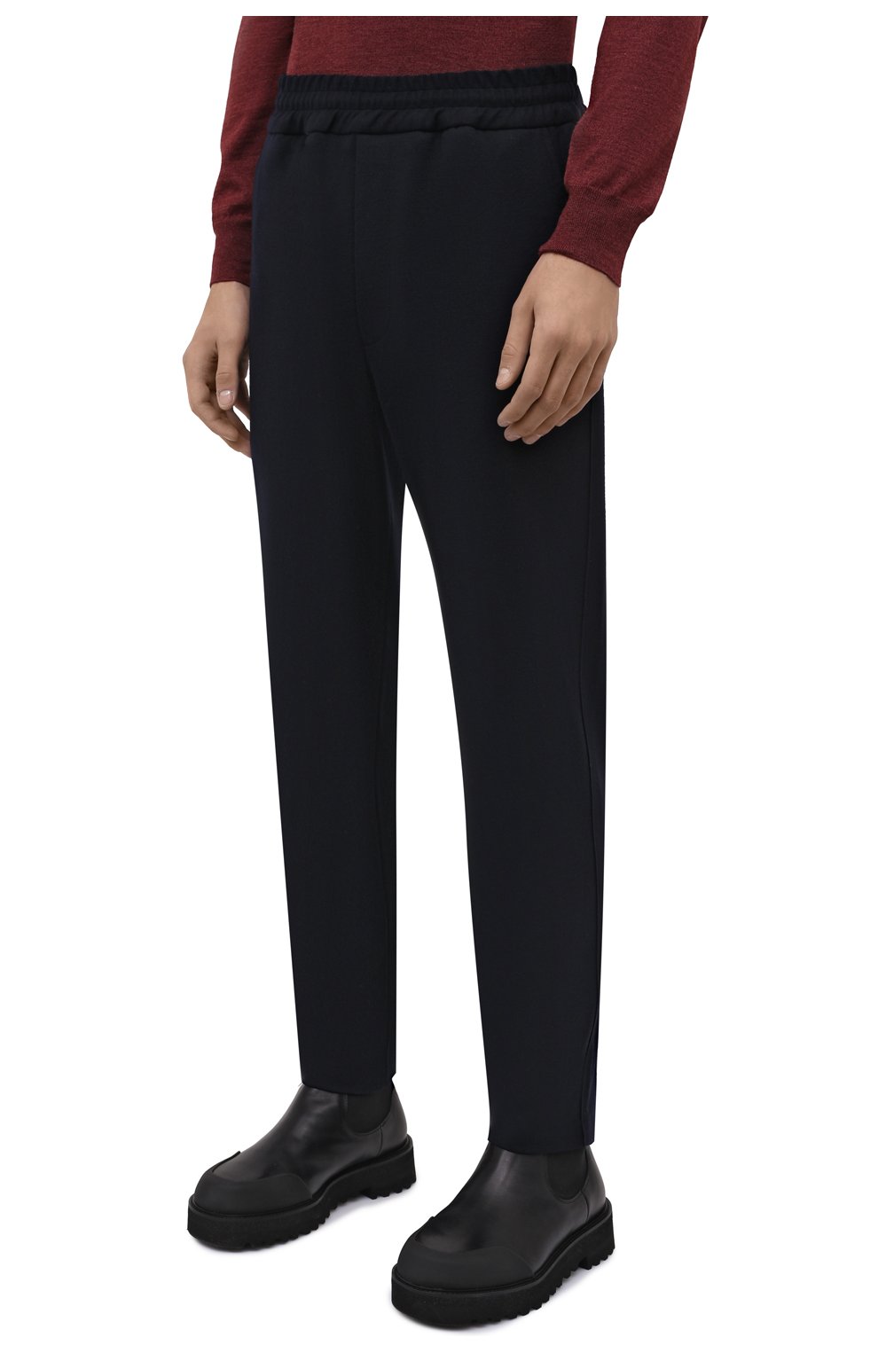 Мужские шерстяные брюки HARRIS WHARF LONDON темно-синего цвета, арт. C7015MYM | Фото 3 (Материал внешний: Шерсть; Длина (брюки, джинсы): Стандартные; Случай: Повседневный; Статус проверки: Проверено, Проверена категория)
