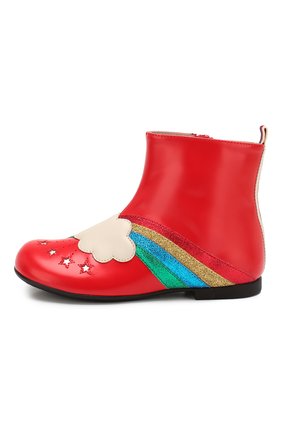 Детские кожаные ботинки GUCCI красного цвета, арт. 579678/D73K0 | Фото 2 (Материал внутренний: Натуральная кожа; Материал внешний: Кожа; Статус проверки: Проверена категория)