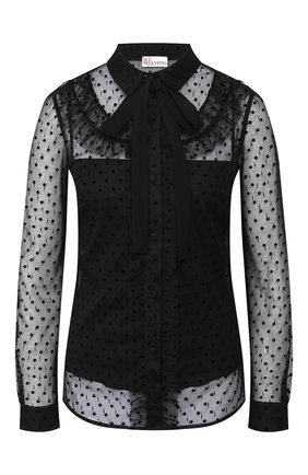 Женская блузка REDVALENTINO черного цвета по цене 34550 руб., арт. SR0AB00Q/4KN | Фото 1 Женская блузка REDVALENTINO черного цвета, арт. SR0AB00Q/4KN | Фото 1