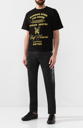 Мужская хлопковая футболка RAF SIMONS черного цвета по цене 24800 руб., арт. 192-124-19001 | Фото 2 Мужская хлопковая футболка RAF SIMONS черного цвета, арт. 192-124-19001 | Фото 2