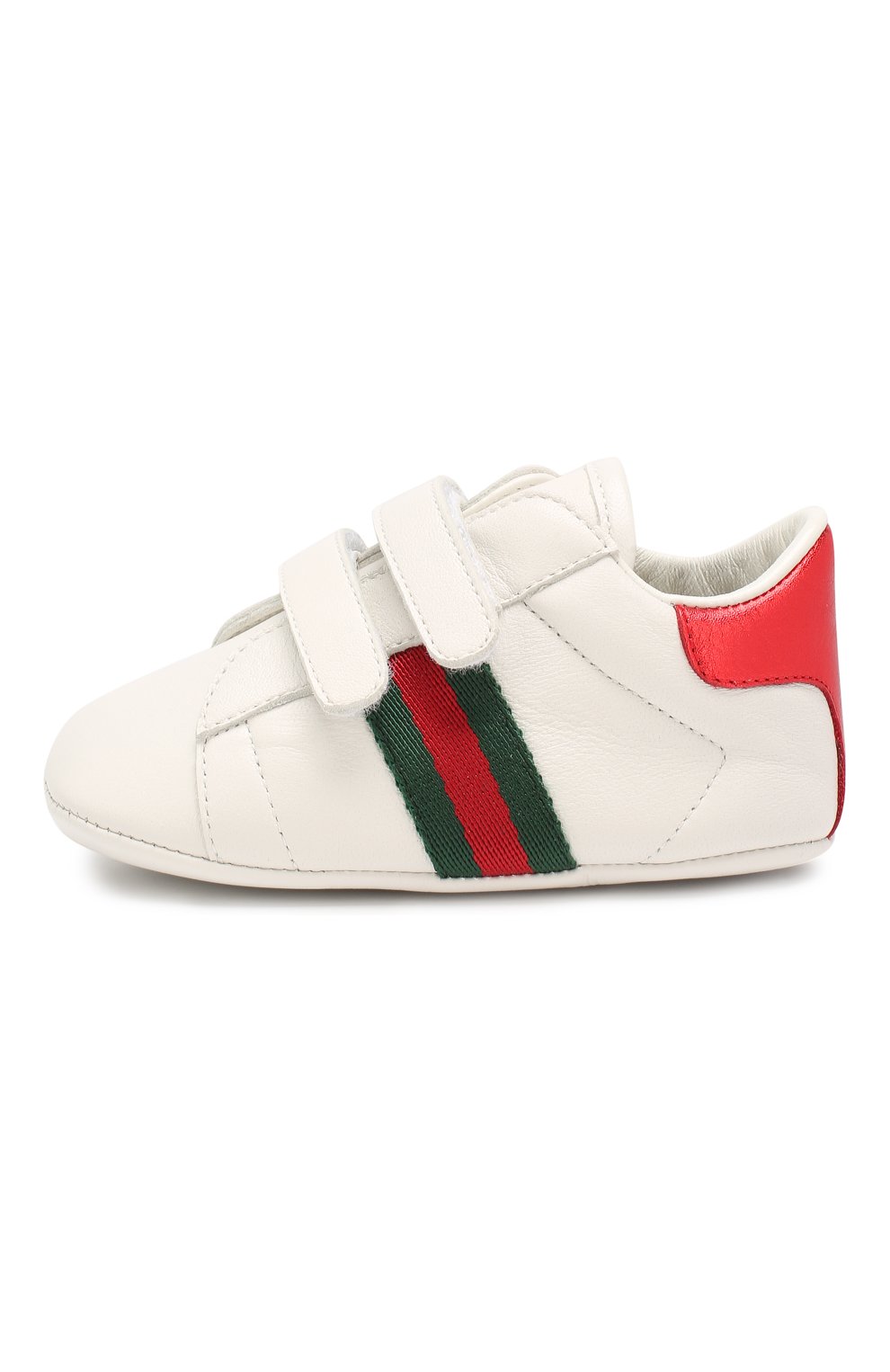 Детского кожаные кроссовки GUCCI белого цвета по цене 17400 руб., арт. 500852/BKPT0 | Фото 2 Детского кожаные кроссовки GUCCI белого цвета, арт. 500852/BKPT0 | Фото 2 (Материал внешний: Кожа; Материал внутренний: Натуральная кожа; Статус проверки: Проверено, Проверена категория; Кросс-КТ НВ: Пинетки-аксессуары)