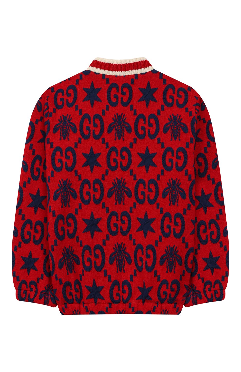 Детский кардиган GUCCI красного цвета по цене 29950 руб., арт. 575040/XJA98 | Фото 2 Детский кардиган GUCCI красного цвета, арт. 575040/XJA98 | Фото 2