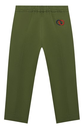 Детские хлопковые брюки GUCCI хаки цвета по цене 18300 руб., арт. 564594/XWAEY | Фото 2 Детские хлопковые брюки GUCCI хаки цвета, арт. 564594/XWAEY | Фото 2