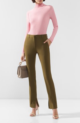 Женские брюки со стрелками VICTORIA BECKHAM хаки цвета по цене 57600 руб., арт. TR SLM 21004B | Фото 2 Женские брюки со стрелками VICTORIA BECKHAM хаки цвета, арт. TR SLM 21004B | Фото 2