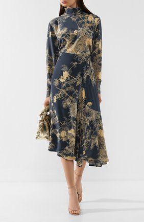 Женская шелковая блузка DRIES VAN NOTEN серого цвета по цене 47950 руб., арт. 192-10759-8201 | Фото 2 Женская шелковая блузка DRIES VAN NOTEN серого цвета, арт. 192-10759-8201 | Фото 2