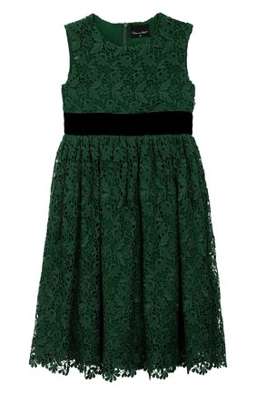 Детское платье OSCAR DE LA RENTA зеленого цвета по цене 45000 руб., арт. 19FGN606FG | Фото 1 Детское платье OSCAR DE LA RENTA зеленого цвета, арт. 19FGN606FG | Фото 1