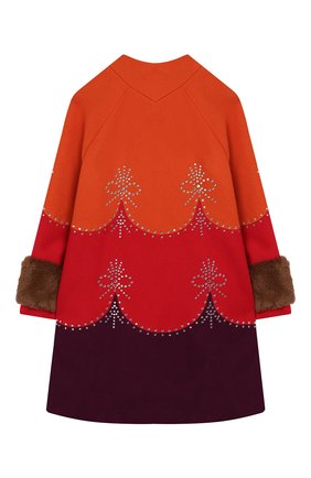 Детское шерстяное пальто GUCCI красного цвета по цене 123000 руб., арт. 570971/ZAB8J | Фото 2 Детское шерстяное пальто GUCCI красного цвета, арт. 570971/ZAB8J | Фото 2