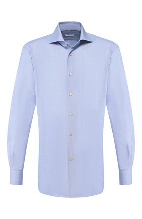 Мужская хлопковая сорочка KITON синего цвета по цене 39950 руб., арт. UCCH0706408 | Фото 1 Мужская хлопковая сорочка KITON синего цвета, арт. UCCH0706408 | Фото 1