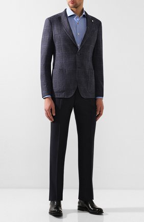 Мужская хлопковая сорочка KITON синего цвета по цене 39950 руб., арт. UCCH0706408 | Фото 2 Мужская хлопковая сорочка KITON синего цвета, арт. UCCH0706408 | Фото 2