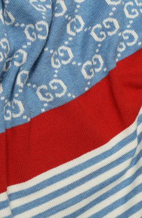Детского хлопковое одеяло GUCCI голубого цвета, арт. 556640/3K111 | Фото 2 (Материал: Текстиль, Хлопок; Статус проверки: Проверено, Проверена категория)