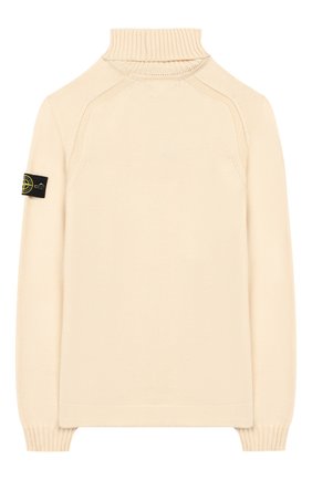 Детский хлопковый свитер STONE ISLAND светло-бежевого цвета по цене 14200 руб., арт. 7116520A2/10-12 | Фото 2 Детский хлопковый свитер STONE ISLAND светло-бежевого цвета, арт. 7116520A2/10-12 | Фото 2