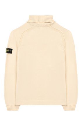Детский хлопковый свитер STONE ISLAND светло-бежевого цвета по цене 12800 руб., арт. 7116520A2/6-8 | Фото 2 Детский хлопковый свитер STONE ISLAND светло-бежевого цвета, арт. 7116520A2/6-8 | Фото 2