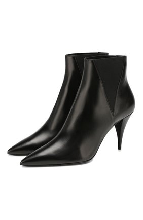 Женские кожаные ботильоны kiki SAINT LAURENT черного цвета по цене 69950 руб., арт. 592447/1FZ00 | Фото 1 Женские кожаные ботильоны kiki SAINT LAURENT черного цвета, арт. 592447/1FZ00 | Фото 1