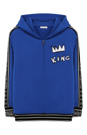 Детский хлопковая толстовка DOLCE & GABBANA синего цвета по цене 17650 руб., арт. L4JW4S/G7TUT/2-6 | Фото 1 Детский хлопковая толстовка DOLCE & GABBANA синего цвета, арт. L4JW4S/G7TUT/2-6 | Фото 1