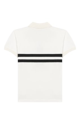 Детское хлопковое поло DOLCE & GABBANA белого цвета по цене 11350 руб., арт. L4JTAP/G7TYZ/8-14 | Фото 2 Детское хлопковое поло DOLCE & GABBANA белого цвета, арт. L4JTAP/G7TYZ/8-14 | Фото 2