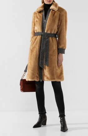 Женское пальто из экомеха ALEXACHUNG коричневого цвета по цене 55650 руб., арт. C002-0T932 | Фото 2 Женское пальто из экомеха ALEXACHUNG коричневого цвета, арт. C002-0T932 | Фото 2