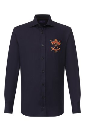 Мужская рубашка из смеси хлопка и кашемира RALPH LAUREN темно-синего цвета по цене 77600 руб., арт. 790765489 | Фото 1 Мужская рубашка из смеси хлопка и кашемира RALPH LAUREN темно-синего цвета, арт. 790765489 | Фото 1 (Рукава: Длинные; Статус проверки: Проверено, Проверена категория; Длина (для топов): Стандартные; Материал внешний: Хлопок; Мужское Кросс-КТ: Рубашка-одежда; Принт: С принтом; Случай: Повседневный; Манжеты: На пуговицах; Воротник: Акула)