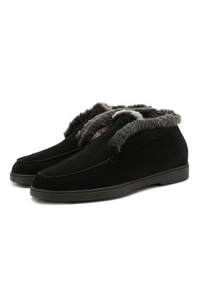 Женские замшевые ботинки SANTONI черного цвета по цене 34050 руб., арт. WUYA58457SM0APYLN01 | Фото 1 Женские замшевые ботинки SANTONI черного цвета, арт. WUYA58457SM0APYLN01 | Фото 1