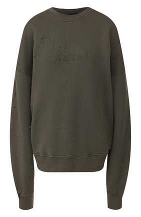 Женская хлопковый свитшот AMIRI хаки цвета по цене 59950 руб., арт. W9W02197TE | Фото 1 Женская хлопковый свитшот AMIRI хаки цвета, арт. W9W02197TE | Фото 1