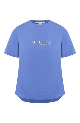Женская хлопковая футболка STELLA MCCARTNEY синего цвета по цене 21300 руб., арт. 593857/SNW19 | Фото 1 Женская хлопковая футболка STELLA MCCARTNEY синего цвета, арт. 593857/SNW19 | Фото 1