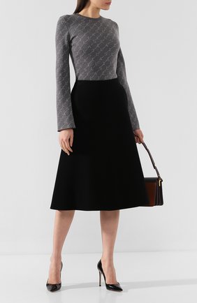 Женская шерстяной пуловер STELLA MCCARTNEY серого цвета по цене 36300 руб., арт. 574750/S2093 | Фото 2 Женская шерстяной пуловер STELLA MCCARTNEY серого цвета, арт. 574750/S2093 | Фото 2