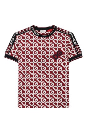 Детская хлопковая футболка DOLCE & GABBANA бордового цвета по цене 13300 руб., арт. L4JT9F/G7TXB/8-14 | Фото 1 Детская хлопковая футболка DOLCE & GABBANA бордового цвета, арт. L4JT9F/G7TXB/8-14 | Фото 1