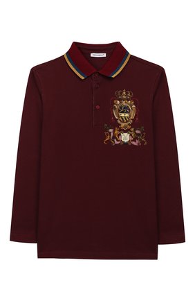 Детское хлопковое поло DOLCE & GABBANA бордового цвета по цене 10700 руб., арт. L4JT7K/G7TTU/2-6 | Фото 1 Детское хлопковое поло DOLCE & GABBANA бордового цвета, арт. L4JT7K/G7TTU/2-6 | Фото 1