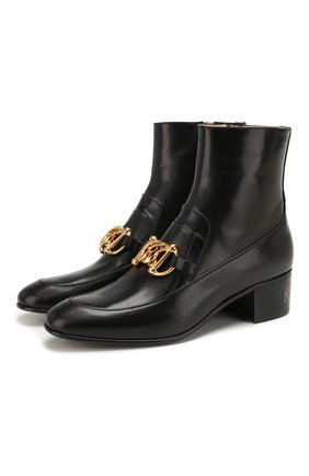 Женские кожаные ботинки horsebit GUCCI черного цвета по цене 79950 руб., арт. 592519/D3V00 | Фото 1 Женские кожаные ботинки horsebit GUCCI черного цвета, арт. 592519/D3V00 | Фото 1