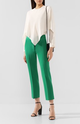 Женские шерстяные брюки STELLA MCCARTNEY зеленого цвета по цене 54250 руб., арт. 529866/SNB42 | Фото 2 Женские шерстяные брюки STELLA MCCARTNEY зеленого цвета, арт. 529866/SNB42 | Фото 2