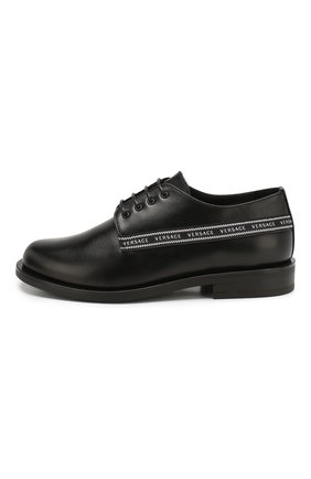 Детские кожаные дерби VERSACE черного цвета по цене 18650 руб., арт. YHM00017/YB00060/30-33 | Фото 2 Детские кожаные дерби VERSACE черного цвета, арт. YHM00017/YB00060/30-33 | Фото 2