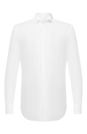Мужская хлопковая сорочка KITON белого цвета по цене 86600 руб., арт. UCIH0660201/P5 | Фото 1 Мужская хлопковая сорочка KITON белого цвета, арт. UCIH0660201/P5 | Фото 1 (Рукава: Длинные; Материал внешний: Хлопок; Статус проверки: Проверено, Проверена категория; Длина (для топов): Стандартные; Воротник: Бабочка; Принт: Однотонные; Рубашки М: Под запонки; Случай: Вечерний; Манжеты: Под запонки)