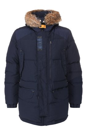 Мужская пуховик harraseeket с меховой отделкой PARAJUMPERS темно-синего цвета по цене 82350 руб., арт. HF03/HARRASEEKET | Фото 1 Мужская пуховик harraseeket с меховой отделкой PARAJUMPERS темно-синего цвета, арт. HF03/HARRASEEKET | Фото 1
