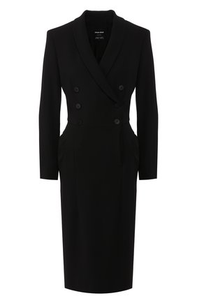 Женское шерстяное платье GIORGIO ARMANI черного цвета по цене 226500 руб., арт. 9WHVA03C/T001T | Фото 1