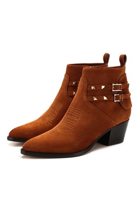 Женские замшевые ботинки valentino garavani rockstud VALENTINO коричневого цвета по цене 83500 руб., арт. SW0S0S04/GEF | Фото 1 Женские замшевые ботинки valentino garavani rockstud VALENTINO коричневого цвета, арт. SW0S0S04/GEF | Фото 1