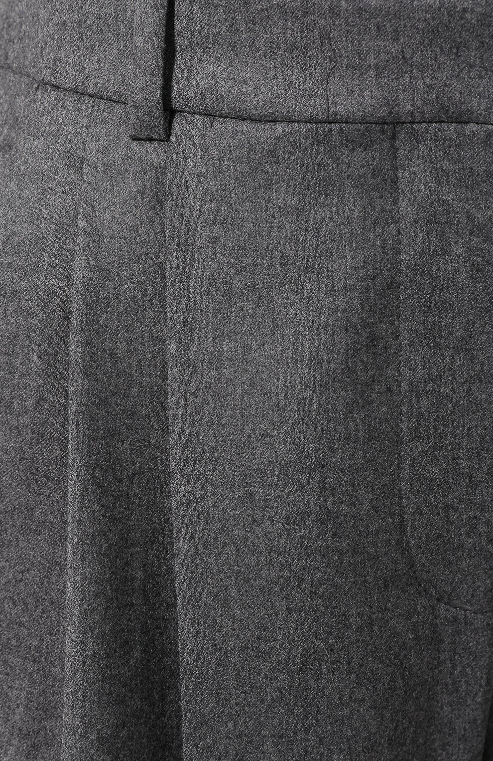 Женские шерстяные брюки STELLA MCCARTNEY серого цвета, арт. 591964/SNB53 | Фото 5 (Силуэт Ж (брюки и джинсы): Широкие; Материал внешний: Шерсть; Женское Кросс-КТ: Брюки-одежда; Длина (брюки, джинсы): Укороченные; Статус проверки: Проверена категория)