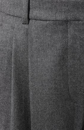 Женские шерстяные брюки STELLA MCCARTNEY серого цвета, арт. 591964/SNB53 | Фото 5 (Силуэт Ж (брюки и джинсы): Широкие; Материал внешний: Шерсть; Женское Кросс-КТ: Брюки-одежда; Длина (брюки, джинсы): Укороченные; Статус проверки: Проверена категория)
