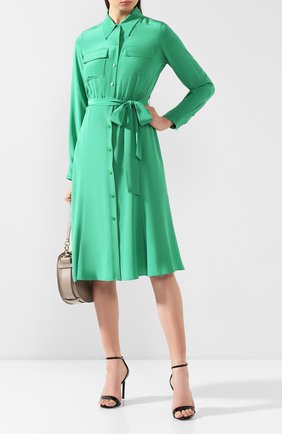 Женское шелковое платье DIANE VON FURSTENBERG зеленого цвета по цене 38000 руб., арт. 13445DVF | Фото 2 Женское шелковое платье DIANE VON FURSTENBERG зеленого цвета, арт. 13445DVF | Фото 2