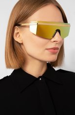 Женские солнцезащитные очки VERSACE желтого цвета, арт. 2208-10027P | Фото 2 (Кросс-КТ: С/з-унисекс; Региональные ограничения белый список (Axapta Mercury): RU; Тип очков: С/з; Очки форма: Маска, D-форма; Оптика Гендер: оптика-унисекс)